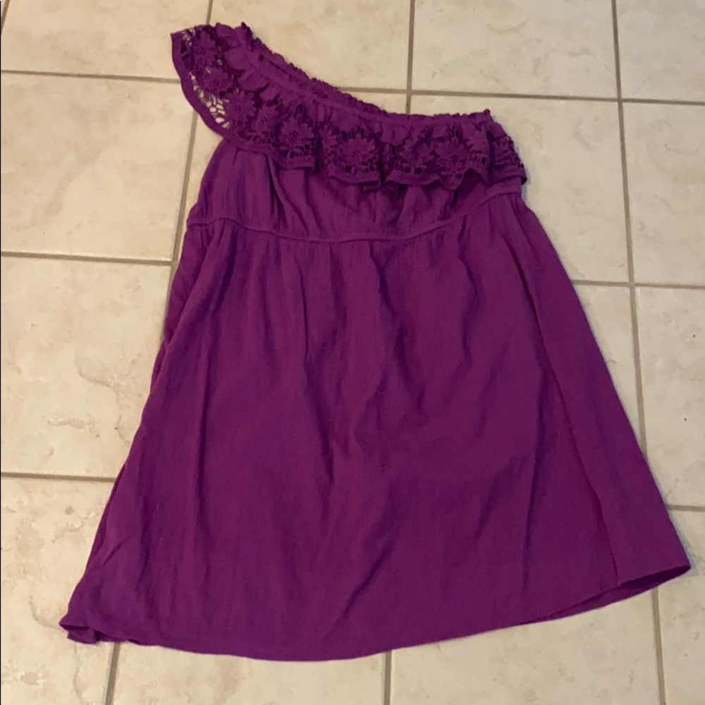 Purple Boho chic one shoulder beach dress Summer